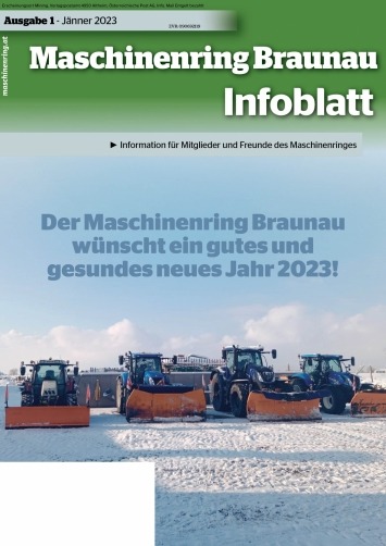 Titelseite der Jänner Ausgabe des Maschinenring Infoblattes