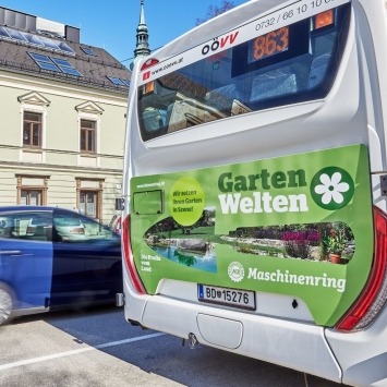 Im März und April sind Busse im Maschinenring-Design GartenWelten unterwegs!