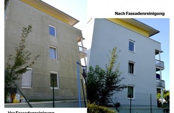 Fassadenreinigung vorher/nachher