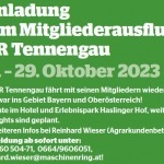 Einladung zum Mitgliederausflug MR Tennengau 27. – 29. Oktober 2023
